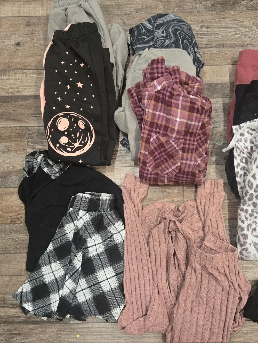 7, 8, 7/8 Mixed Girl's Clothing Bundle Sweatpants Flannel 2 Piece Outfits Jacket